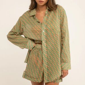 Montce Geo Long Sleeve Button Down Shirt and Shorts